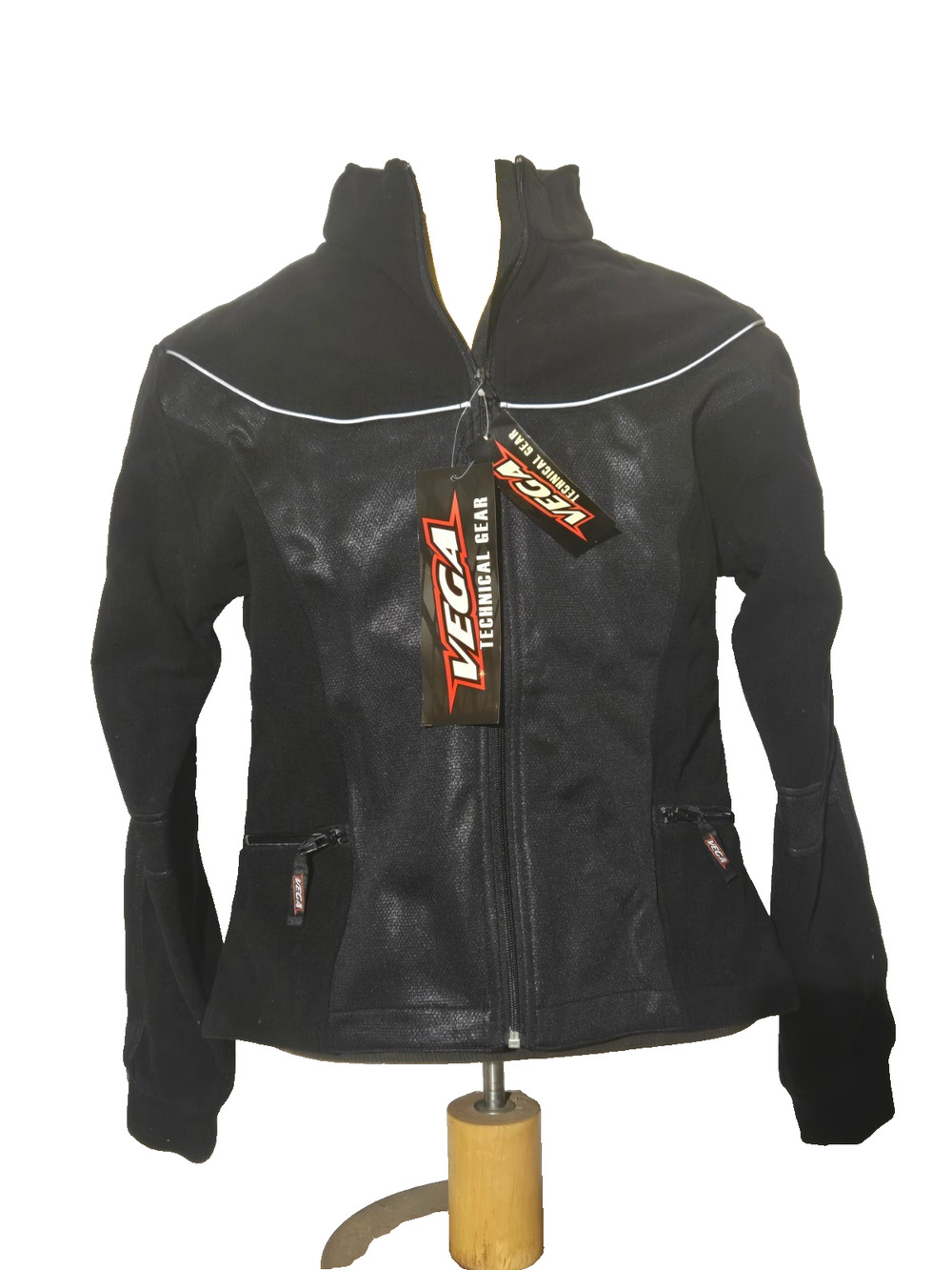 Vega Technical Gear Nitro Meridian Fleece Black Zip Riding Jacket Black Size S